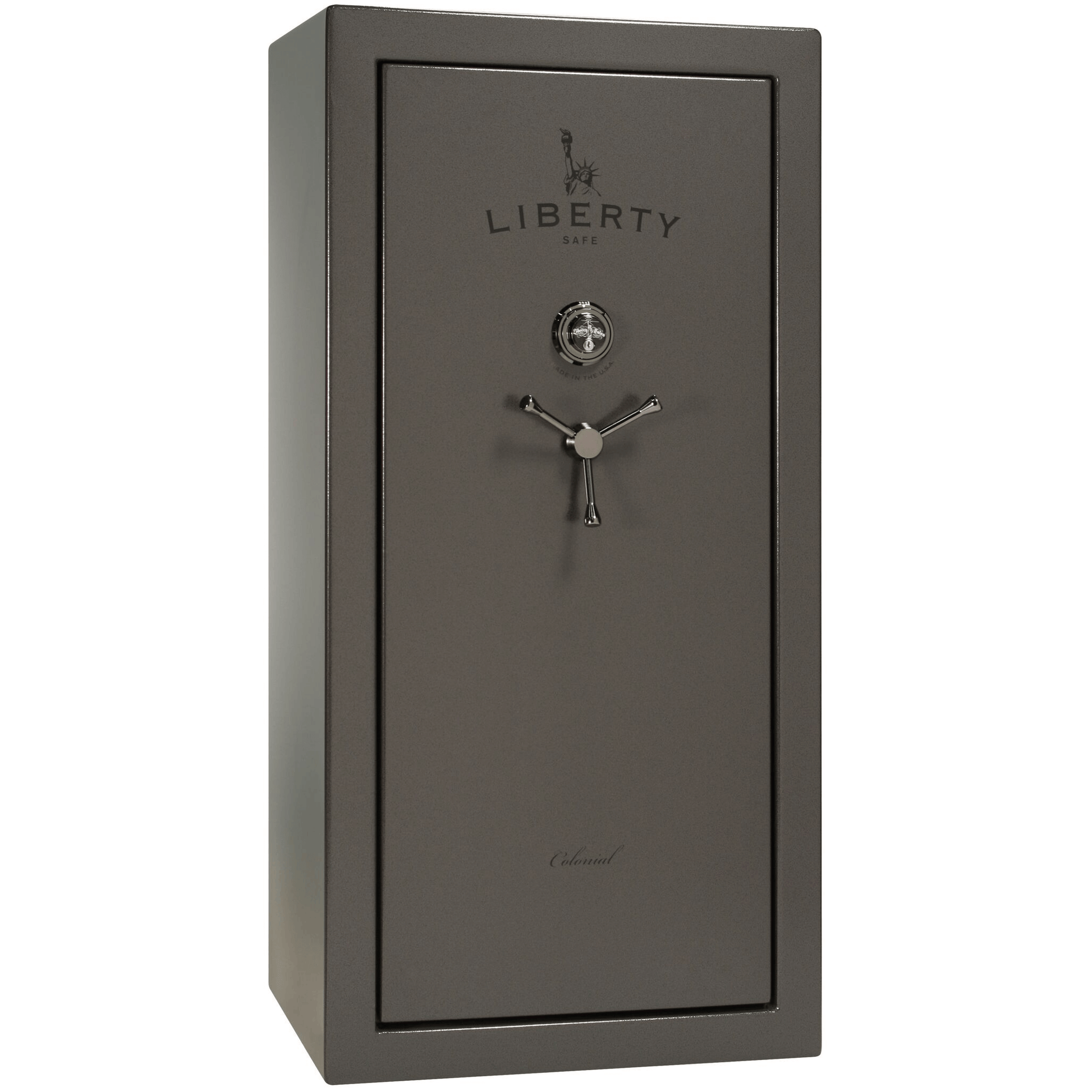 Colonial Series | Level 3 Security | 75 Minute Fire Protection | 23 | DIMENSIONS: 60.5"(H) X 30"(W) X 25"(D) | White Gloss Brass | Electronic Lock